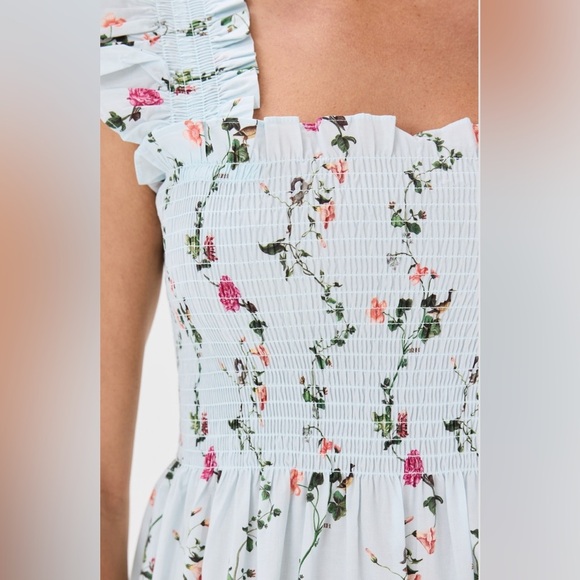 Hill House The Ellie Nap Midi Dress in Pond Floral Light Blue Size 2XL - Picture 2 of 11